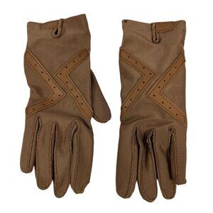 Vintage Handlove Womens Brown Costume Gloves One Size Ornate Design